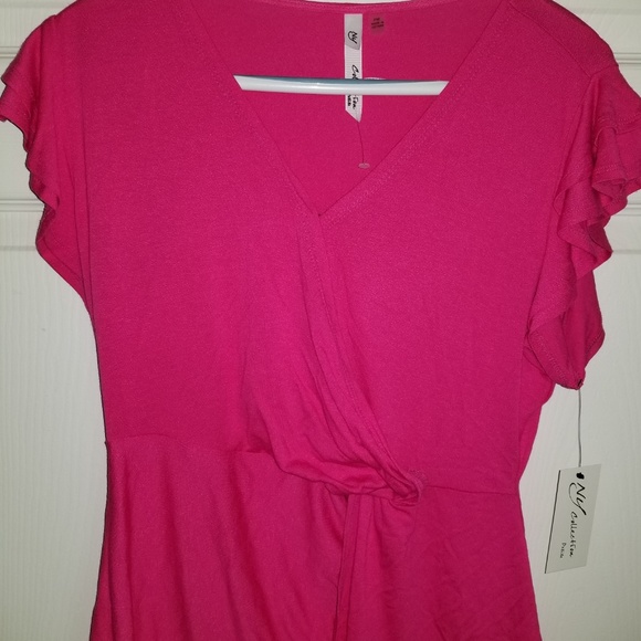 NY Collection Wrap Knit Top NWT Petite Medium Pink - Picture 3 of 6